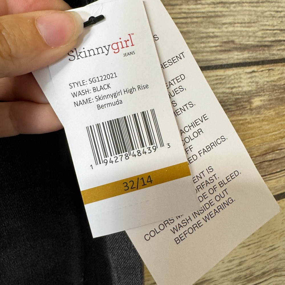 Skinnygirl Jeans High‎ Rise Bermuda Shorts Women's Size 32/14 Dark Wash - Picture 6 of 10